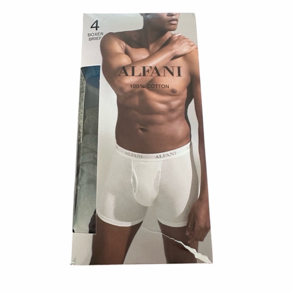 Alfani Men's Classic White Boxer Briefs - 4 Pack